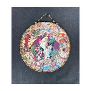 Vintage Victorian Christmas Flue Cover, Holiday, Santa Angels, Religious